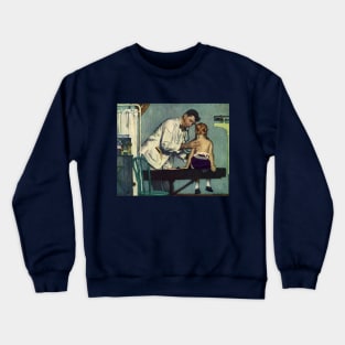 Vintage Science and Medicine, Pediatrician Doctor Treating a Patient Crewneck Sweatshirt